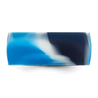 Silicone Blue White 8.70mm Flat Edge Band view 3