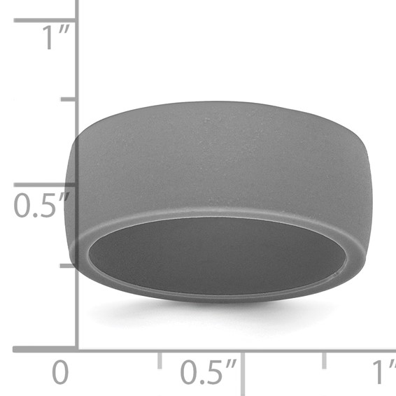 Silicone Dark Gray 8.70mm Flat Edge Band