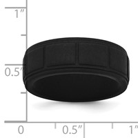Silicone Black 8mm Grid Pattern Band view 4
