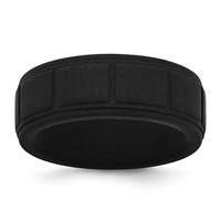 Silicone Black 8mm Grid Pattern Band view 1