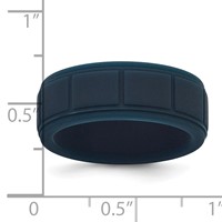 Silicone Dark Blue 8mm Grid Pattern Band view 4