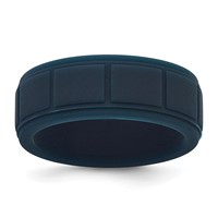 Silicone Dark Blue 8mm Grid Pattern Band view 1