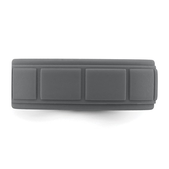 Silicone Dark Gray 8mm Grid Pattern Band