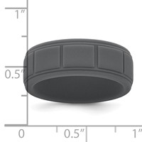 Silicone Dark Gray 8mm Grid Pattern Band view 4