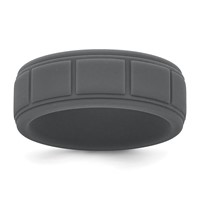 Silicone Dark Gray 8mm Grid Pattern Band view 1