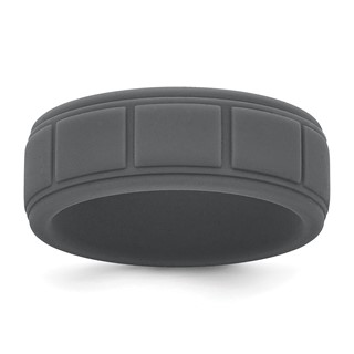 Silicone Dark Gray 8mm Grid Pattern Band