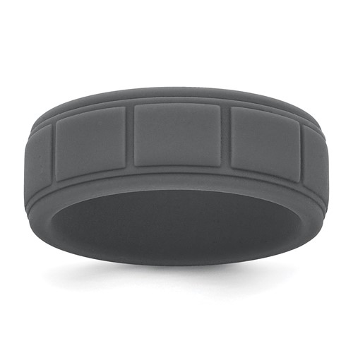 Silicone Dark Gray 8mm Grid Pattern Band
