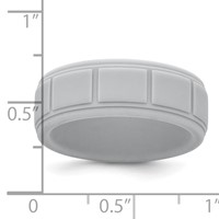 Silicone Light Gray 8mm Grid Pattern Band view 4