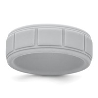 Silicone Light Gray 8mm Grid Pattern Band view 1