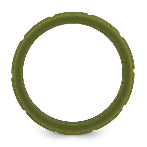 Silicone Olive Green 8mm Grid Pattern Band