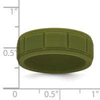 Silicone Olive Green 8mm Grid Pattern Band view 4