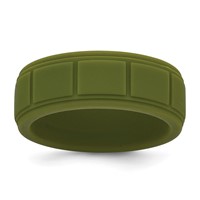 Silicone Olive Green 8mm Grid Pattern Band view 1