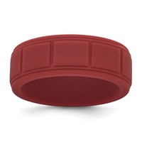 Silicone Dark Red 8mm Grid Pattern Band view 1