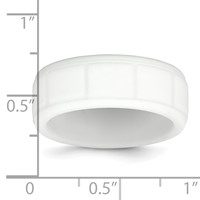 Silicone White 8mm Grid Pattern Band view 4