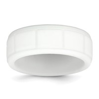 Silicone White 8mm Grid Pattern Band view 1