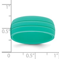 Silicone Aqua Blue 8.50mm Grooved Band view 4