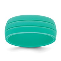 Silicone Aqua Blue 8.50mm Grooved Band view 1