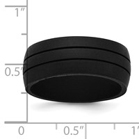 Silicone Black 8.50mm Grooved Band view 4