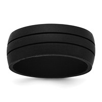 Silicone Black 8.50mm Grooved Band view 1