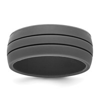 Silicone Dark Gray 8.50mm Grooved Band view 1