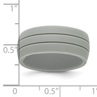 Silicone Light Gray 8.50mm Grooved Band view 4