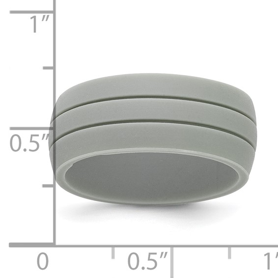 Silicone Light Gray 8.50mm Grooved Band