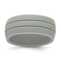 Silicone Light Gray 8.50mm Grooved Band view 1