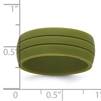 Silicone Olive Green 8.50mm Grooved Band view 4