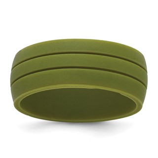 Silicone Olive Green 8.50mm Grooved Band