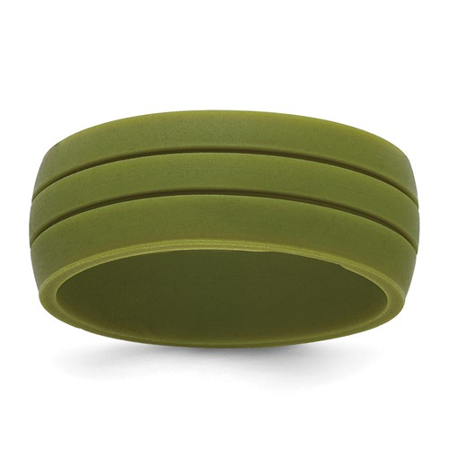 Silicone Olive Green 8.50mm Grooved Band