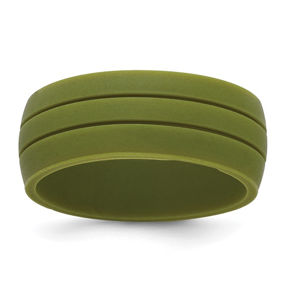 Silicone Olive Green 8.50mm Grooved Band