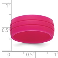 Silicone Fuchsia 8.50mm Grooved Band view 4