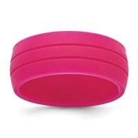 Silicone Fuchsia 8.50mm Grooved Band view 1