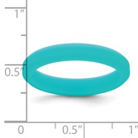 Silicone Aqua Blue 4mm Ridged Edge Band view 4