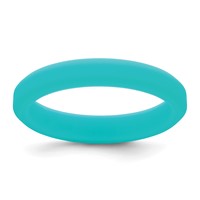 Silicone Aqua Blue 4mm Ridged Edge Band view 1