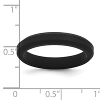 Silicone Black 4mm Ridged Edge Band view 4