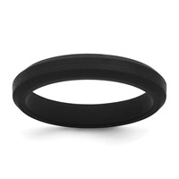 Silicone Black 4mm Ridged Edge Band view 1