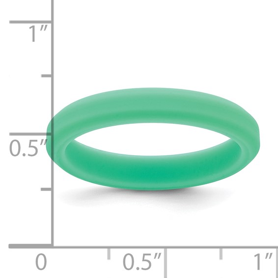 Silicone Mint Green 4mm Ridged Edge Band