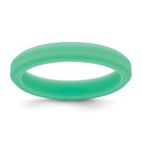 Silicone Mint Green 4mm Ridged Edge Band view 1