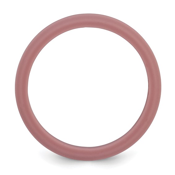 Silicone Rose Pink 4mm Ridged Edge Band