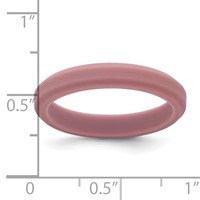Silicone Rose Pink 4mm Ridged Edge Band view 4