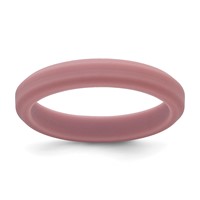 Silicone Rose Pink 4mm Ridged Edge Band view 1