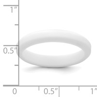 Silicone White 4mm Ridged Edge Band view 4
