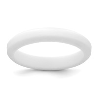 Silicone White 4mm Ridged Edge Band view 1