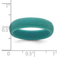 Silicone Steel Blue 5.70mm Wood Grain Pattern Band view 4