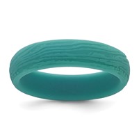 Silicone Steel Blue 5.70mm Wood Grain Pattern Band view 1