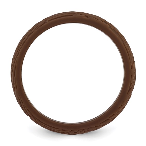 Silicone Brown 5.70mm Wood Grain Pattern Band