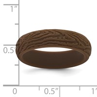 Silicone Brown 5.70mm Wood Grain Pattern Band view 4