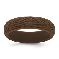 Silicone Brown 5.70mm Wood Grain Pattern Band view 1