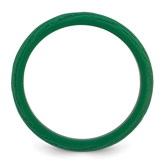 Silicone Hunter Green 5.70mm Wood Grain Pattern Band